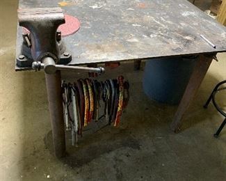 Welders table and a large vice grip