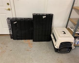 Dog kennels of various sizes