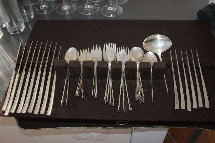 FABULOUS MODERN STERLING FLATWARE SET