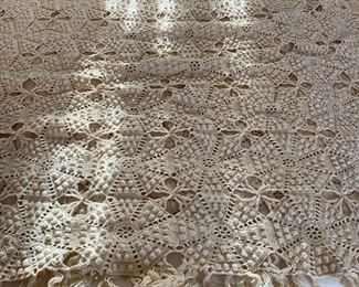 Large crocheted tablecloth