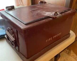 Antique HEAVY fire proof chest