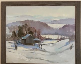 Oil painting "Snow - Hill & Dale Rd." - Bayard Berndt