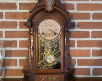 Antique Kroeber "Oregon" mirror side clock - Walnut 