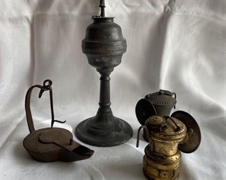 Antique lamps, miners "Auto-Lite" lamps