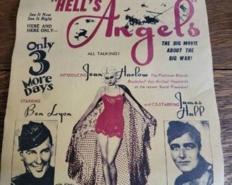 Original 1933 Hells Angels Movie Poster Laurel and Hardy
