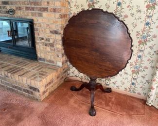 REDUCED!  $200.00 NOW, WAS $300.00.................Custom Carved Cherry Drop Down Game Table with Ball and Claw Feet