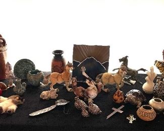 Some signed Pottery by J. Cadapi, Lawrence Vargas, A Breed Apart horses