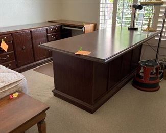 Nice office desk & matching credenza 