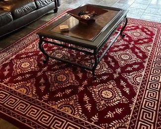basement living coffee table rug