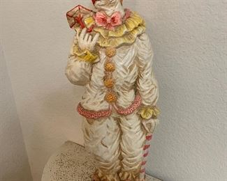 tall sad clown, plaster