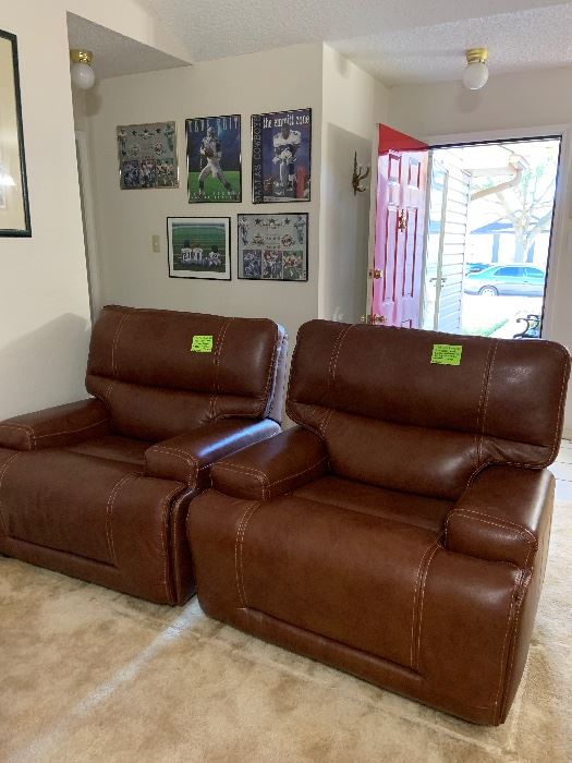 matching leather electric recliners