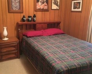 Full size bed includes bedding, dresser & 2 nightstands. 