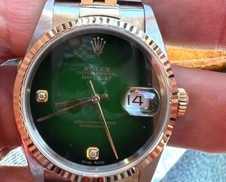 Scarce Gold and Diamond Rolex Malachite