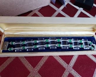 Vintage Crystal Emerald Bracelet