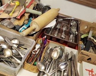 Lots of Utensils and Many Sets of Stainless Steel Flatware.