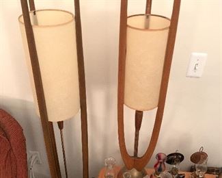 Modeline Adrian Pearsall mid century modern lamps. Two table lamps and one floor lamp. 