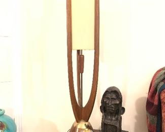 Signed bronze statue, Art Deco table lighter, Adrian Pearsall Modeline mid century lamp (1 of 3)