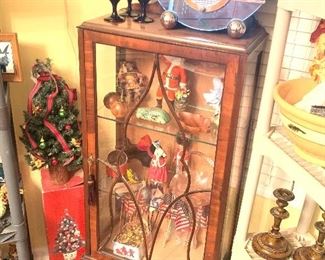 Pre 1900 claw foot display cabinet