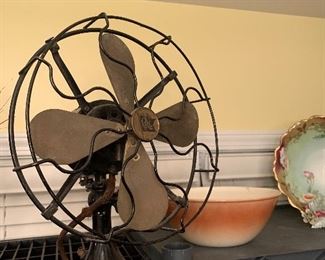 Antique Brass bladed fan