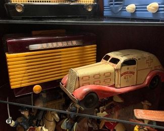 Garod catalin radio, antique ambulance 