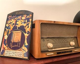 1920’s Fada radio store display sign, stunning melodia German radio with great sound