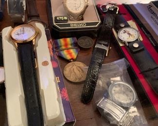 War medals, vintage watches 