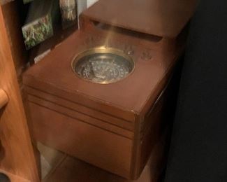 Zenith chair side radio , tall high end pioneer speakers