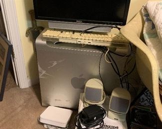 Apple computer, Altec sub woofer and computer speakers, Apple AirPort Extreme 