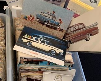 Hundreds of automotive advertising postcards