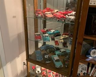 Display case, antique cars, fire trucks 