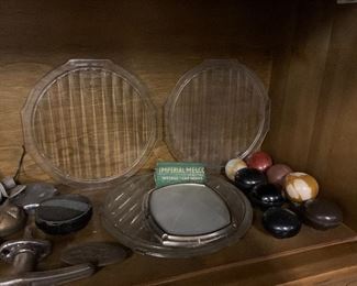 Teens, 20’s, and 30’s antique car headlamp lenses (Ford), shift knobs, dome lights, radiator caps, gas caps, door handles 
