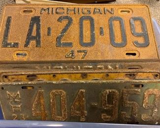 Dozens of vintage Michigan license plates from the 20’s to the 70’s. Many new in the original packages