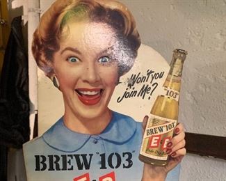 Brew 103 vintage double sided Beer sign with moving eyes