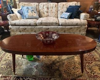 Mid century modern coffee table and matching end tables. Mid century couch