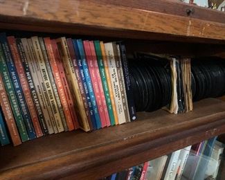 45 rpm records, vintage automotive books