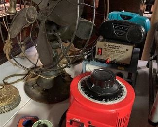 Variac, copper wire, 1930’s Emerson fan