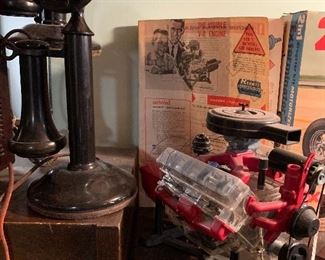 Candlestick phone, visible motor