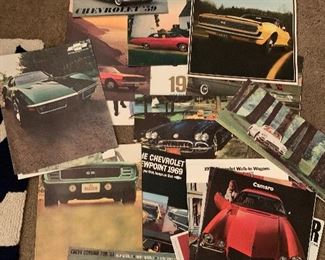 Camaro, corvette, corvair, and many other automotive brochures