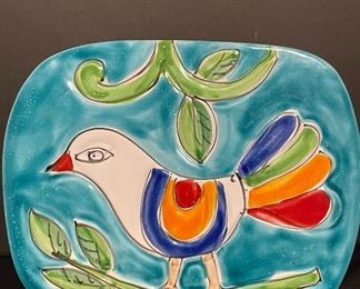 Ceramic hand painted dish