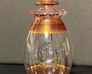 Hand blown glass perfume bottle