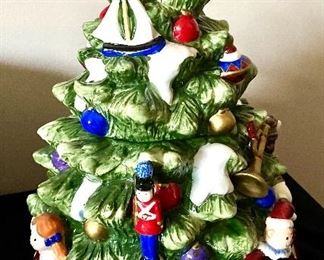 Christmas tree cookie jar