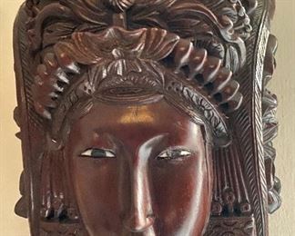 Hand carved wood bust