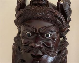 Hand carved wood bust