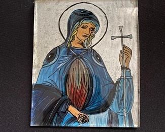 Hand painted Madonna plate