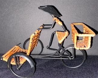 Iron and wicker figurine