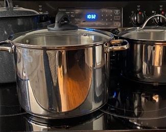 Various stainless steel pots