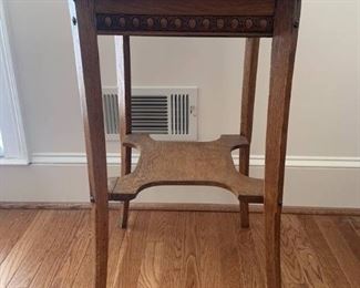 Antique Carved Oak Accent Table