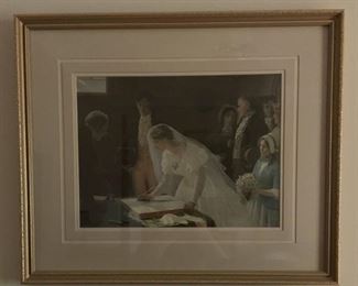 Framed Print of The Wedding Register by Edmond Blair Leighton