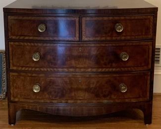 Gorgeous Aston Court by Henredon Burl Wood Bow Front Chest of Drawers