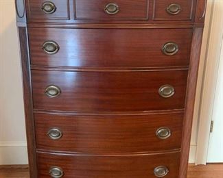 Gorgeous Mahogany Bow Front Gentlemans Chest